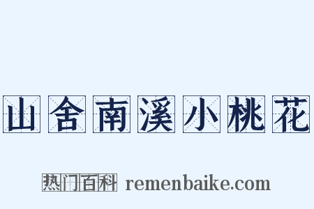 山舍南溪小桃花是什么意思的图片